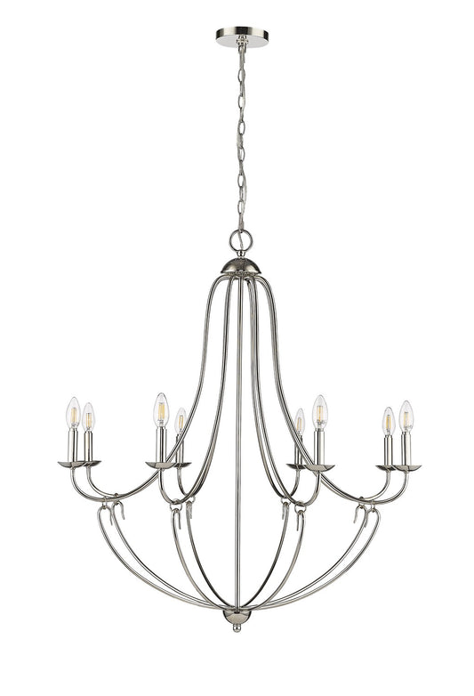 Millennium - 12108-PN - Eight Light Chandelier - Eisley - Polished Nickel