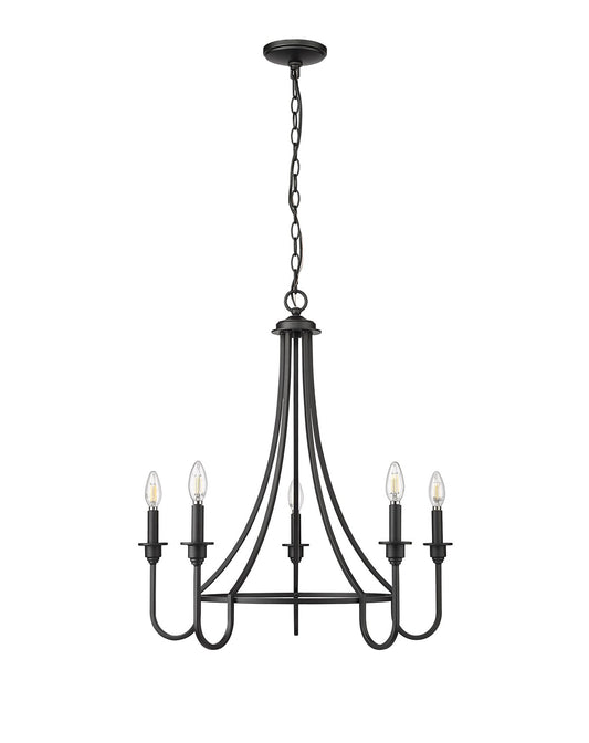 Millennium - 12205-MB - Five Light Chandelier - Artemis - Matte Black