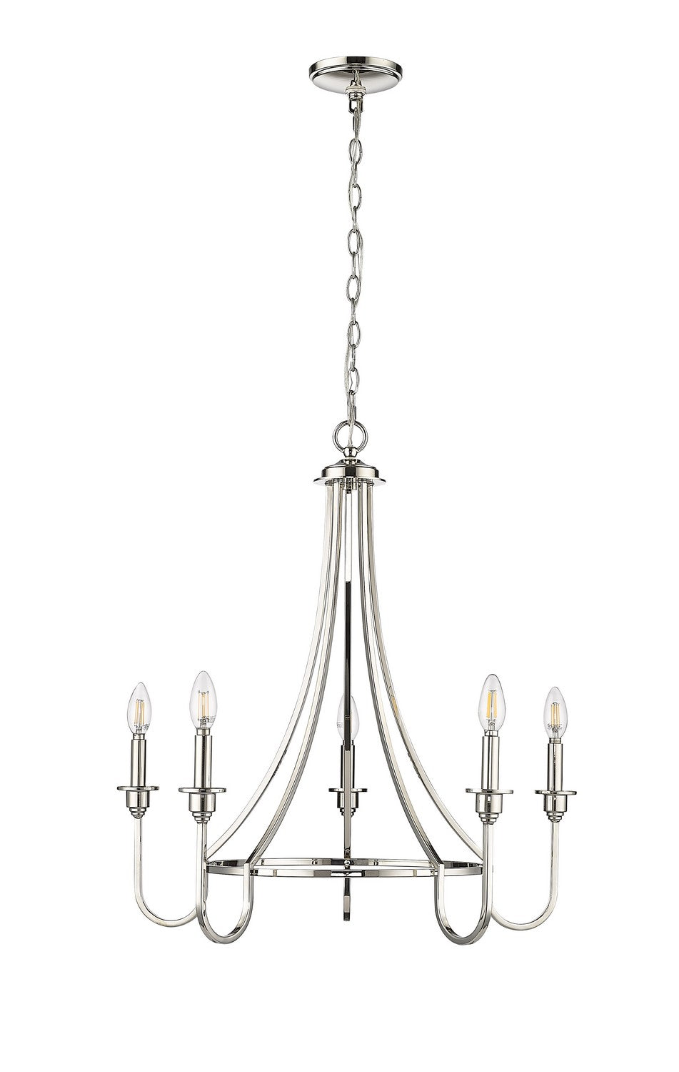 Millennium - 12205-PN - Five Light Chandelier - Artemis - Polished Nickel