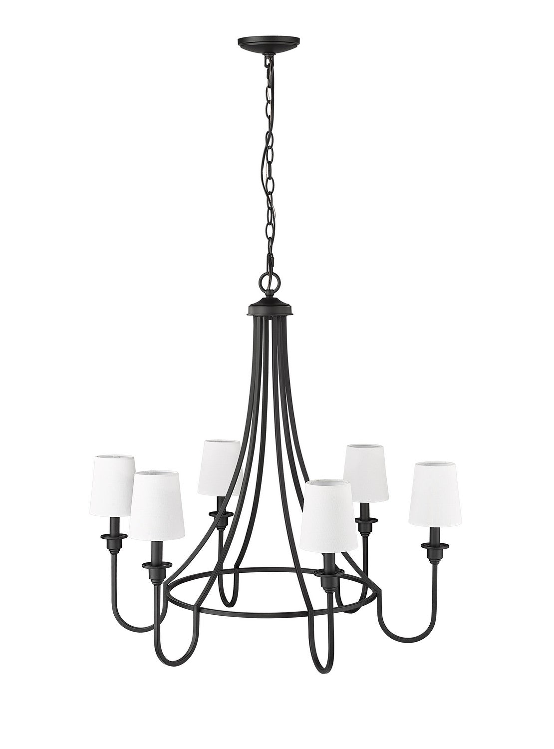 Millennium - 12206-MB - Six Light Chandelier - Artemis - Matte Black