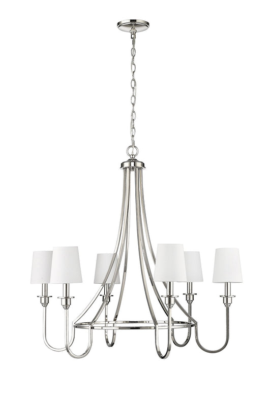 Millennium - 12206-PN - Six Light Chandelier - Artemis - Polished Nickel