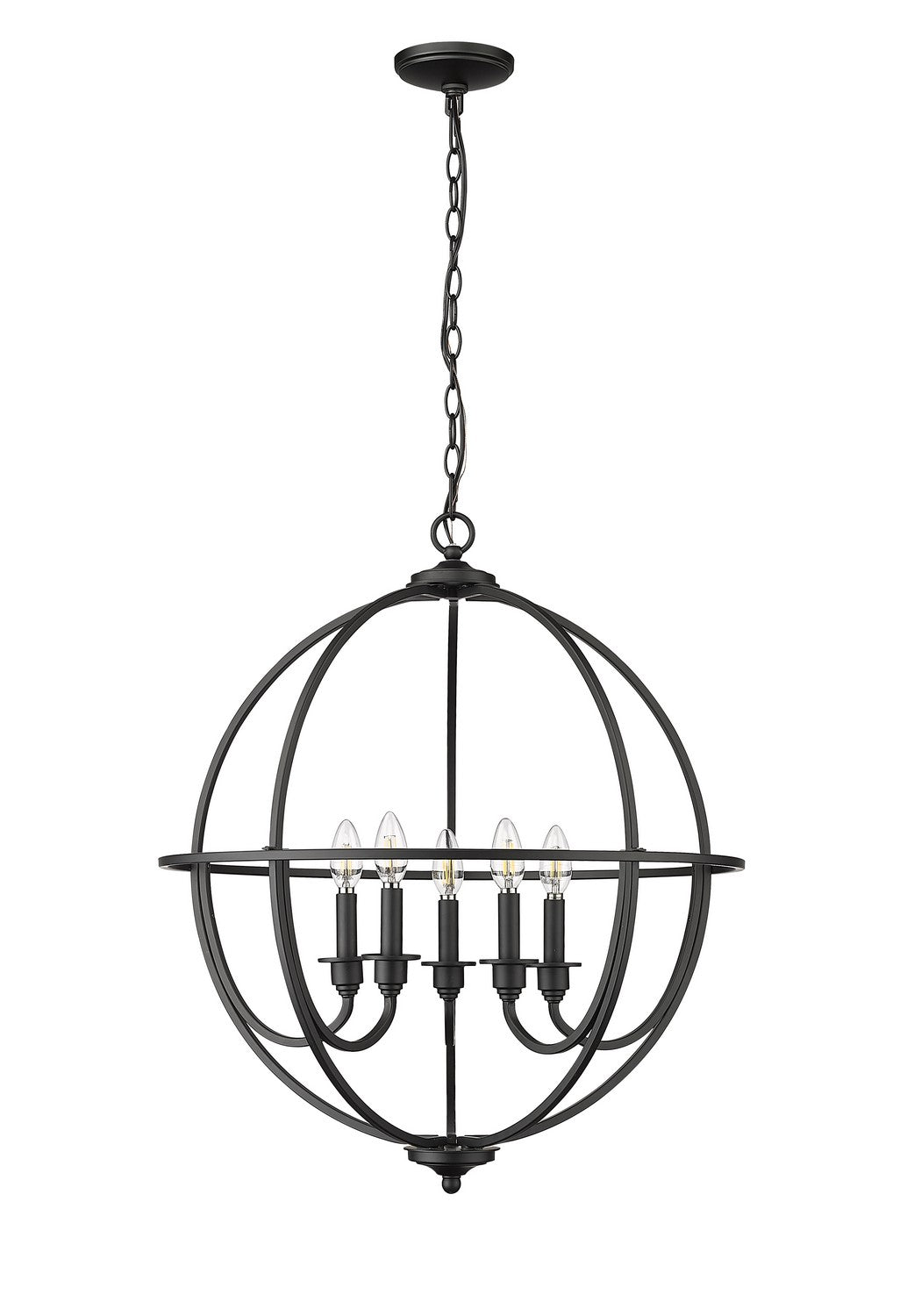 Millennium - 12305-MB - Five Light Chandelier - Artemis - Matte Black