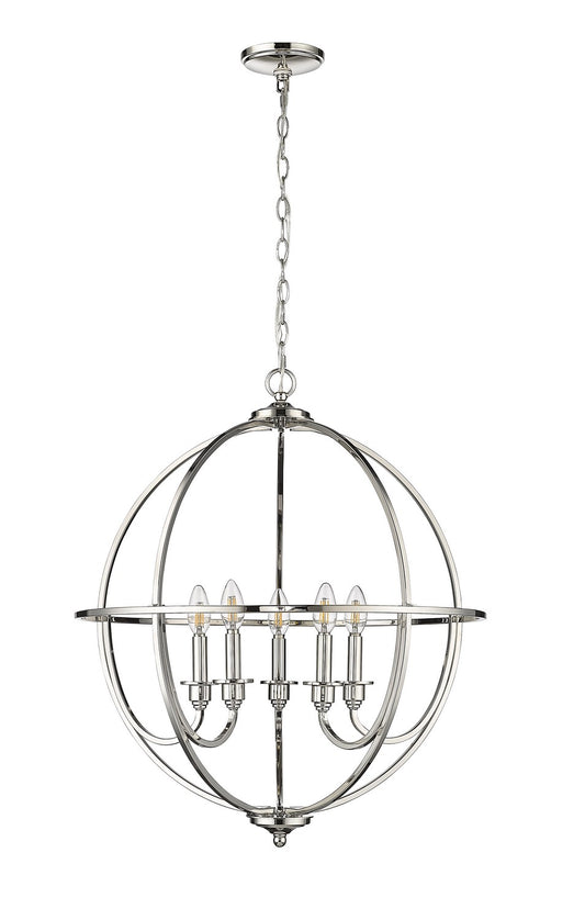 Millennium - 12305-PN - Five Light Chandelier - Artemis - Polished Nickel