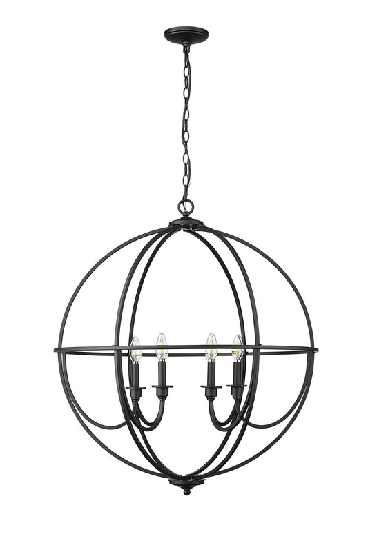 Millennium - 12306-MB - Six Light Chandelier - Artemis - Matte Black