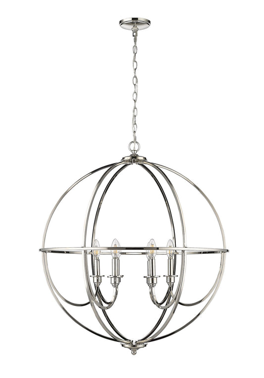 Millennium - 12306-PN - Six Light Chandelier - Artemis - Polished Nickel