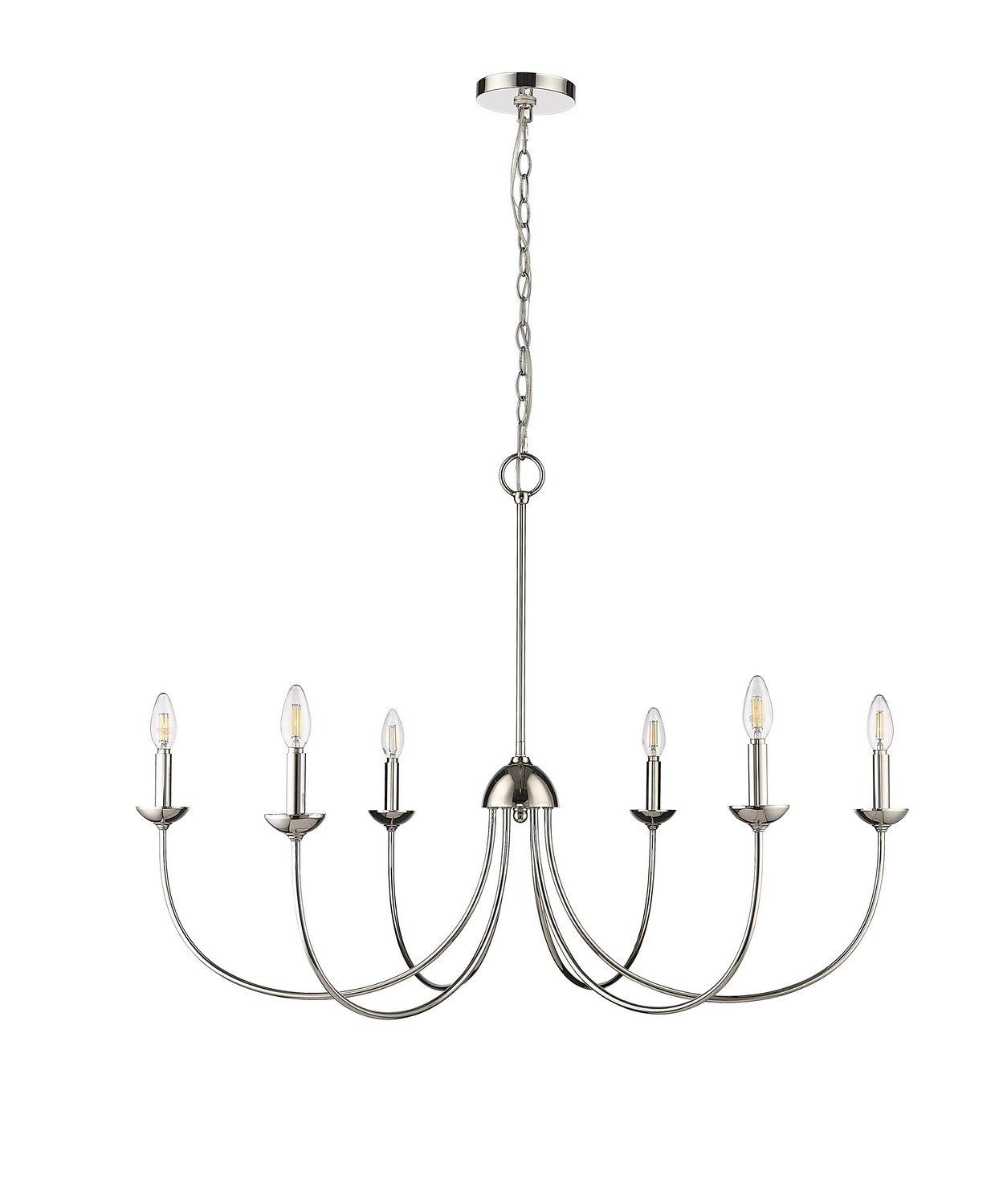 Millennium - 12406-PN - Six Light Chandelier - Huxley - Polished Nickel