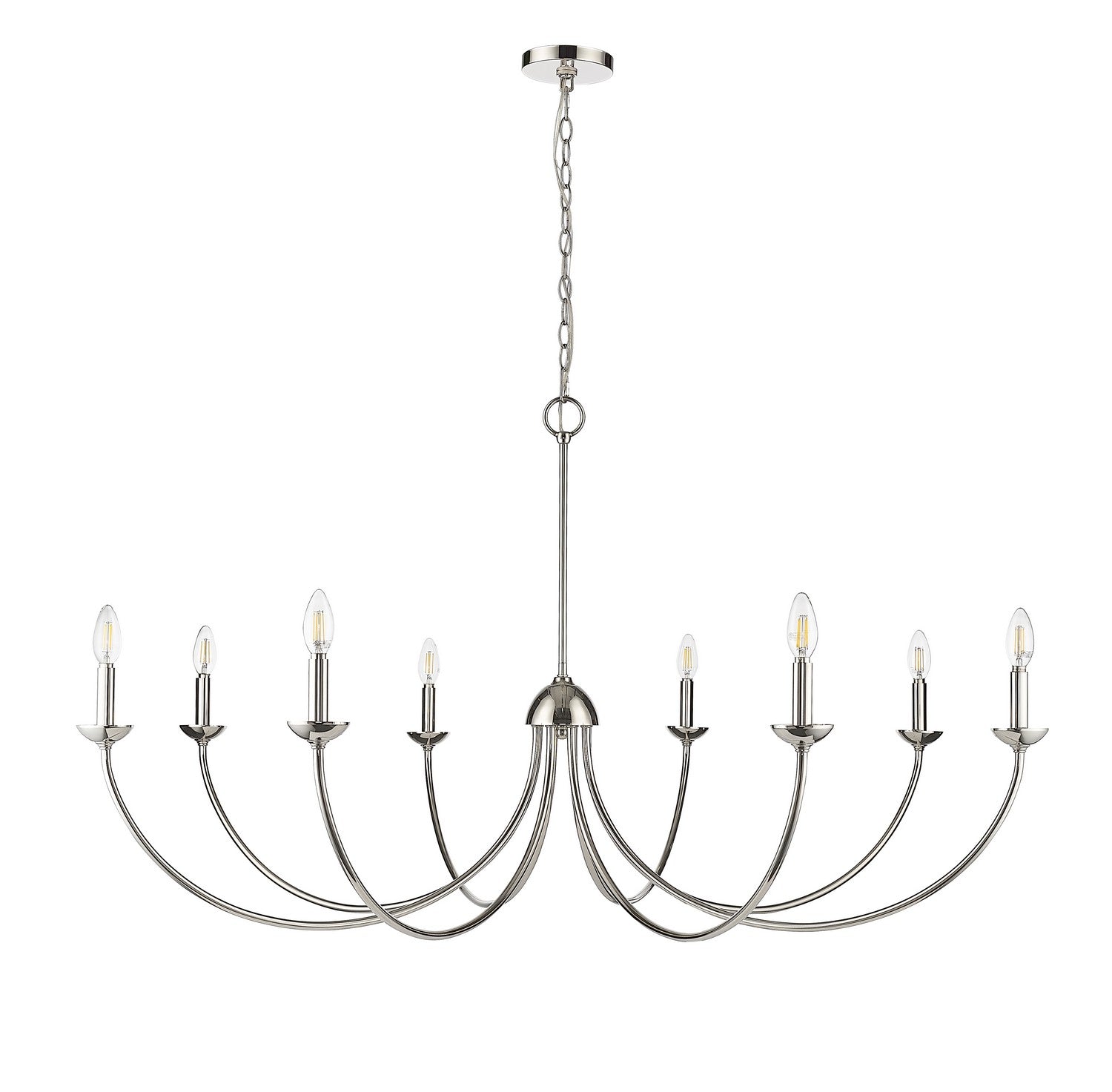 Millennium - 12408-PN - Eight Light Chandelier - Huxley - Polished Nickel