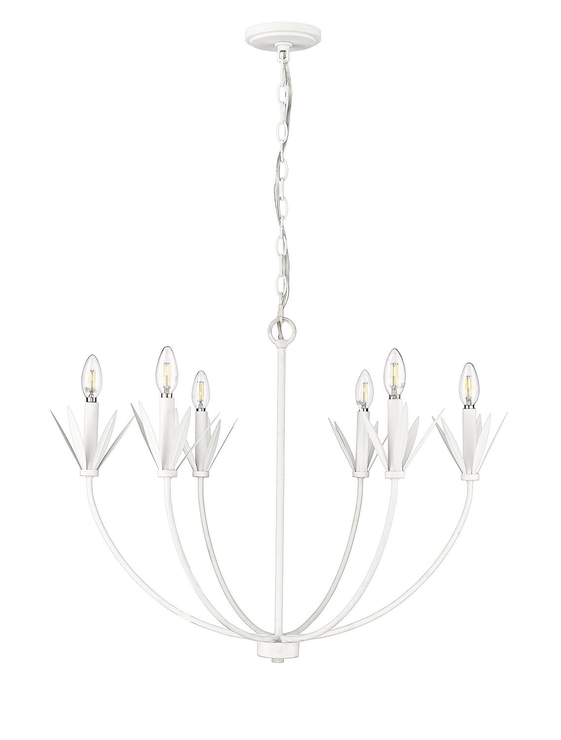 Millennium - 12706-TWH - Six Light Chandelier - Primrose - Textured White