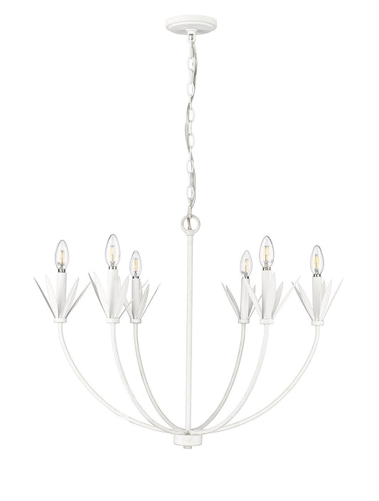 Millennium - 12706-TWH - Six Light Chandelier - Primrose - Textured White