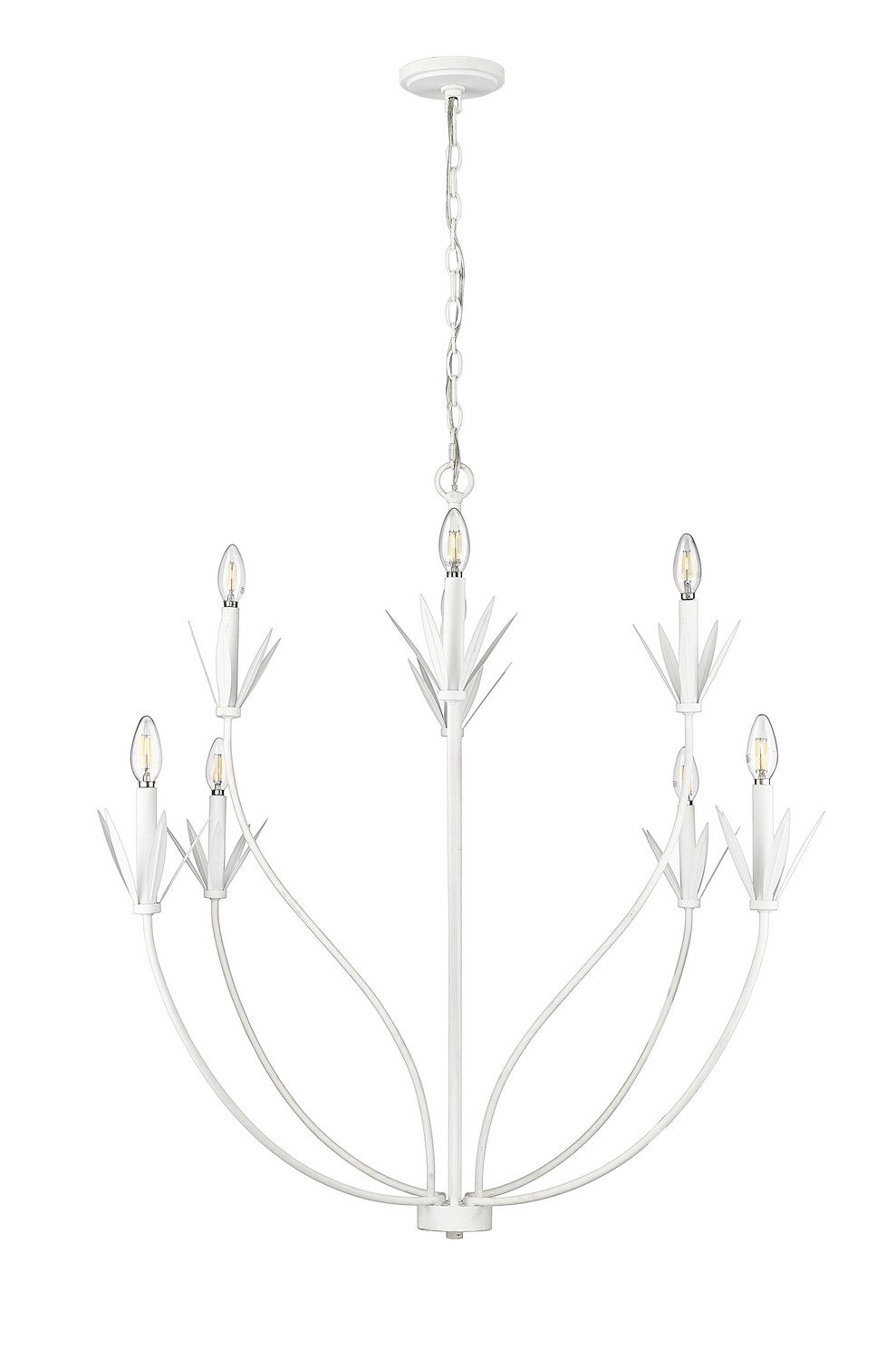 Millennium - 12708-TWH - Eight Light Chandelier - Primrose - Textured White