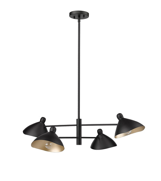 Millennium - 12804-MB - Four Light Chandelier - Warhol - Matte Black