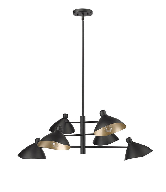 Millennium - 12806-MB - Six Light Chandelier - Warhol - Matte Black