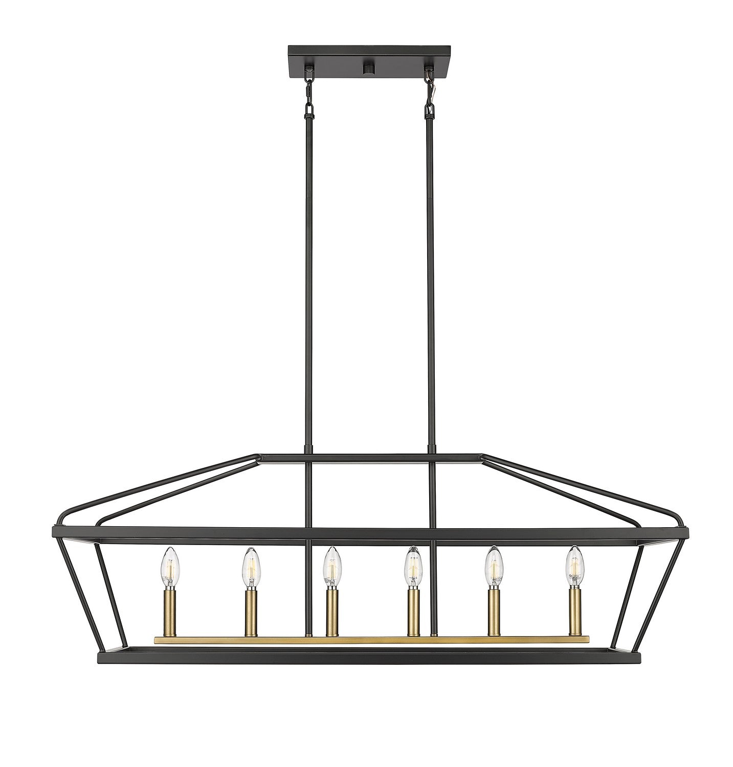 Millennium - 13406-MB/VB - Six Light Chandelier - Surrey - Matte Black / Vintage Brass