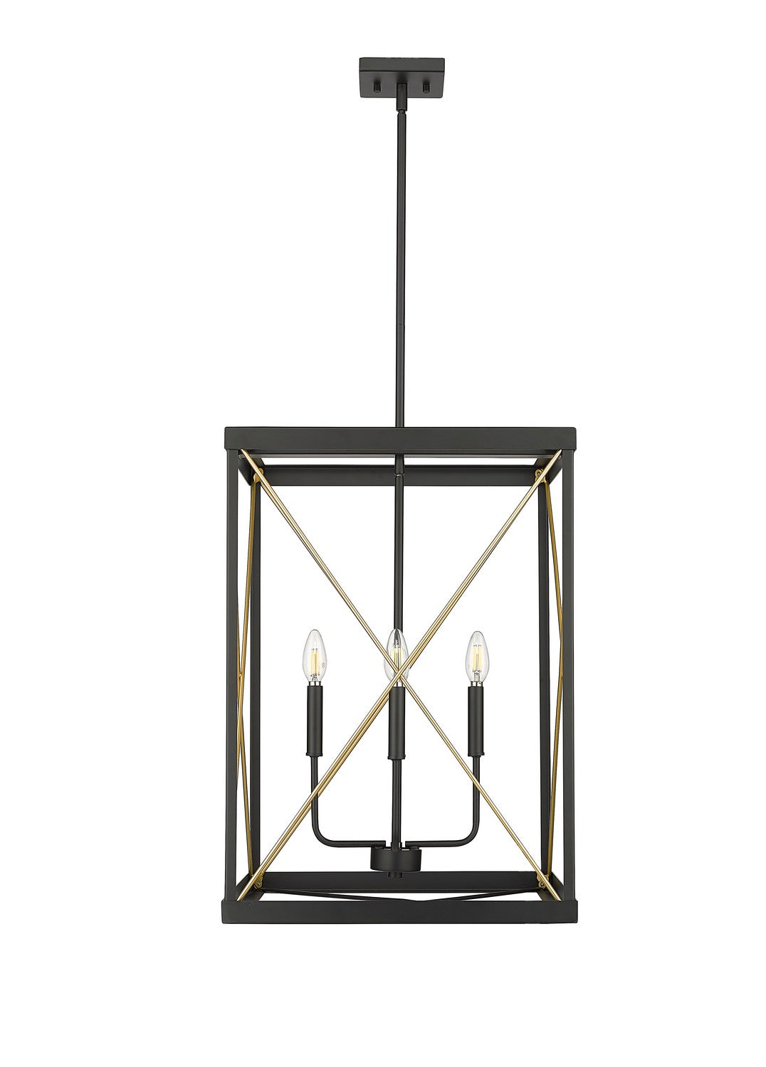 Millennium - 13704-MB/PMG - Four Light Pendant - Terni - Matte Black / Painted Modern Gold