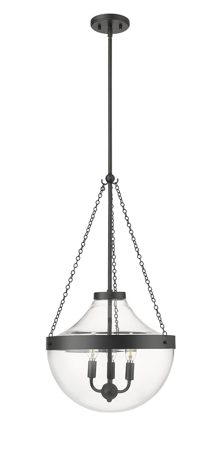 Millennium - 20103-MB - Three Light Pendant - Clarra - Matte Black