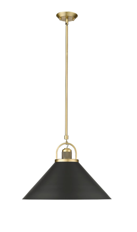 Millennium - 20901-VB/MB - One Light Pendant - Artistan - Vintage Brass / Matte Black