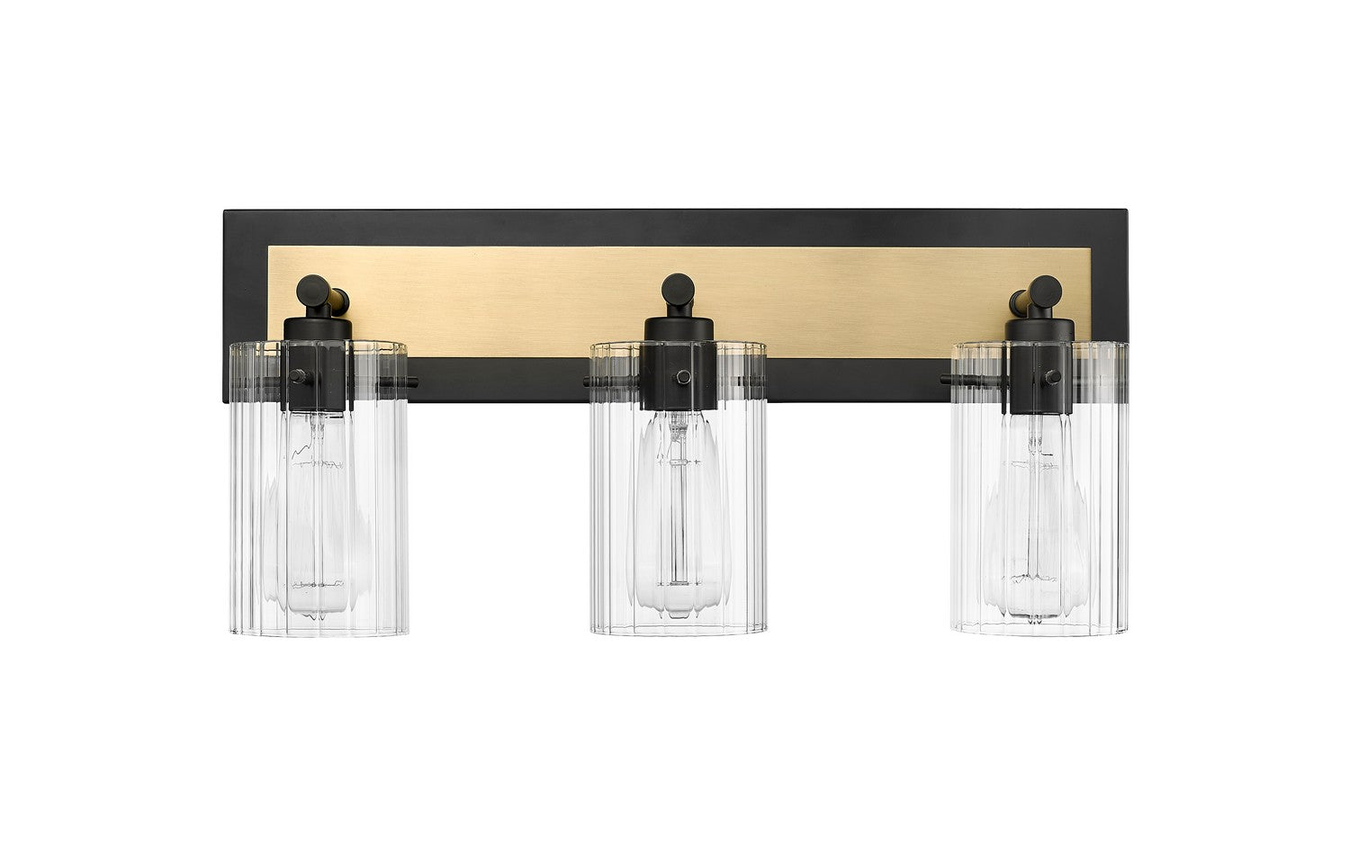 Millennium - 25003-MB/VB - Three Light Vanity - Gasol - Matte Black / Vintage Brass