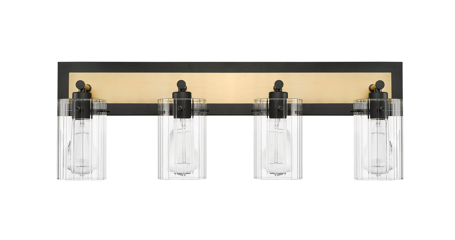 Millennium - 25004-MB/VB - Four Light Vanity - Gasol - Matte Black / Vintage Brass