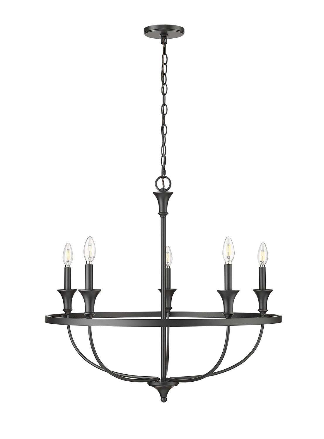 Millennium - 28005-MB - Five Light Chandelier - Emery - Matte Black