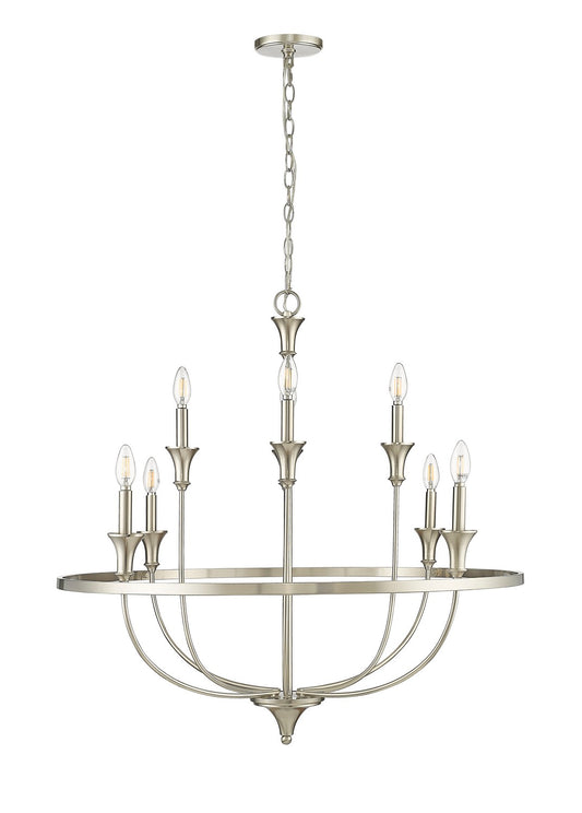 Millennium - 28108-BN - Eight Light Chandelier - Emery - Brushed Nickel