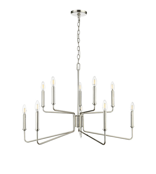 Millennium - 29010-PN - Ten Light Chandelier - Raven - Polished Nickel