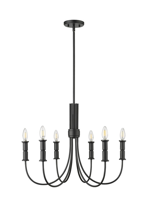 Millennium - 29206-MB - Six Light Chandelier - Potiss - Matte Black