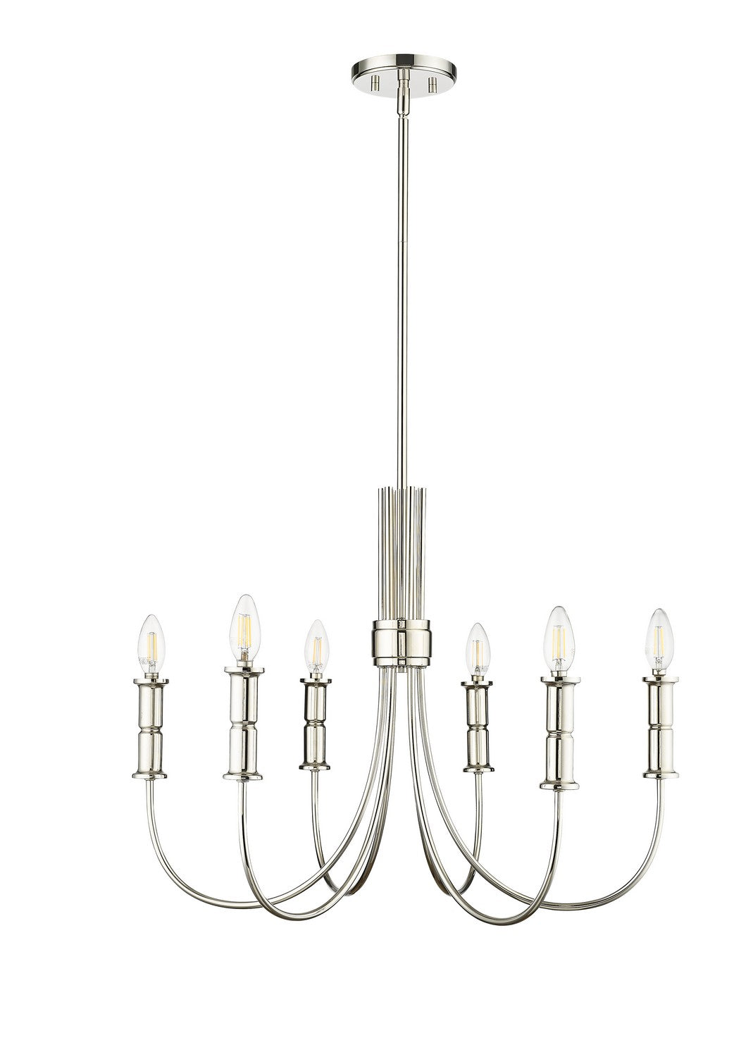 Millennium - 29206-PN - Six Light Chandelier - Potiss - Polished Nickel