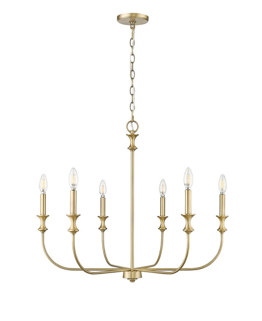 Millennium - 29506-VB - Six Light Chandelier - Savanne - Vintage Brass