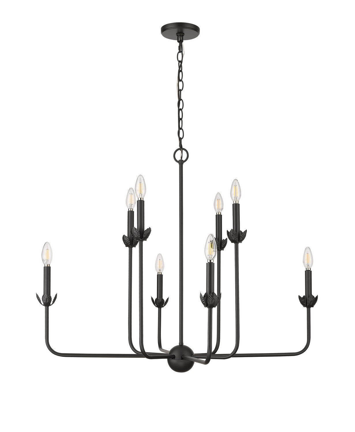 Millennium - 29708-MB - Eight Light Chandelier - Freesia - Matte Black