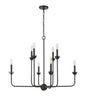 Millennium - 29708-MB - Eight Light Chandelier - Freesia - Matte Black