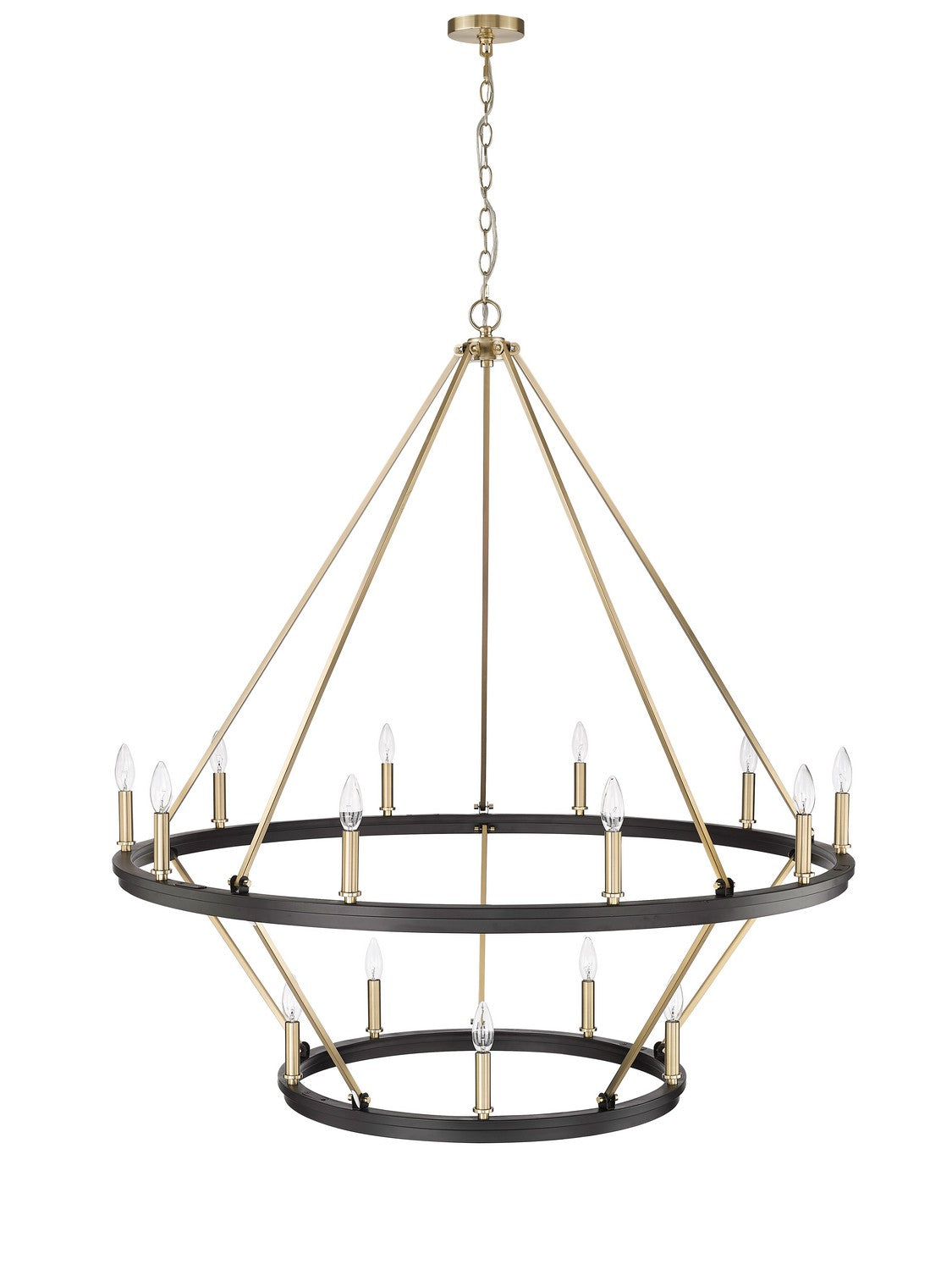 Millennium - 95015-MB/MG - 15 Light Chandelier - Carruth - Matte Black / Modern Gold