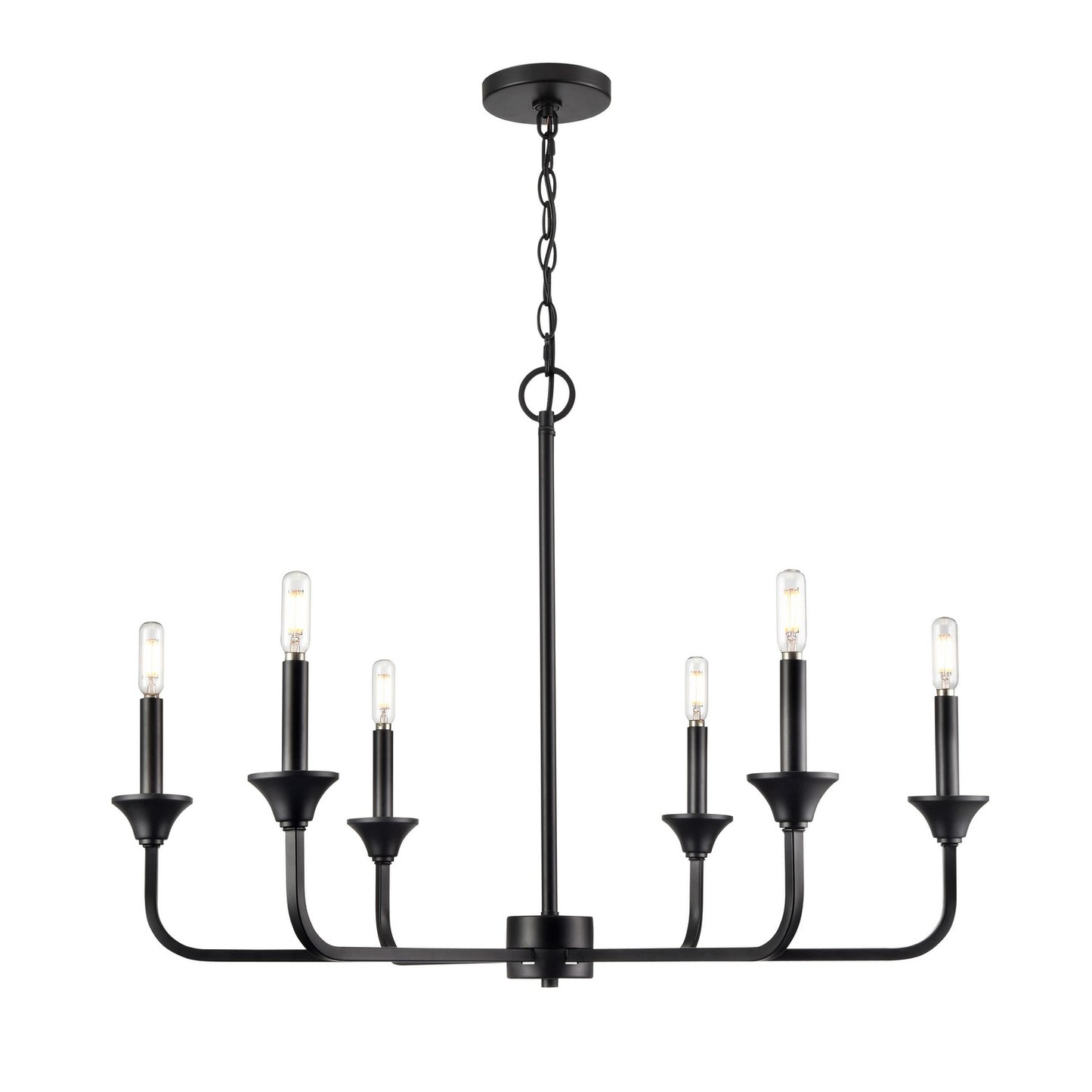 Millennium - 97326-MB - Six Light Chandelier - Herring - Matte Black