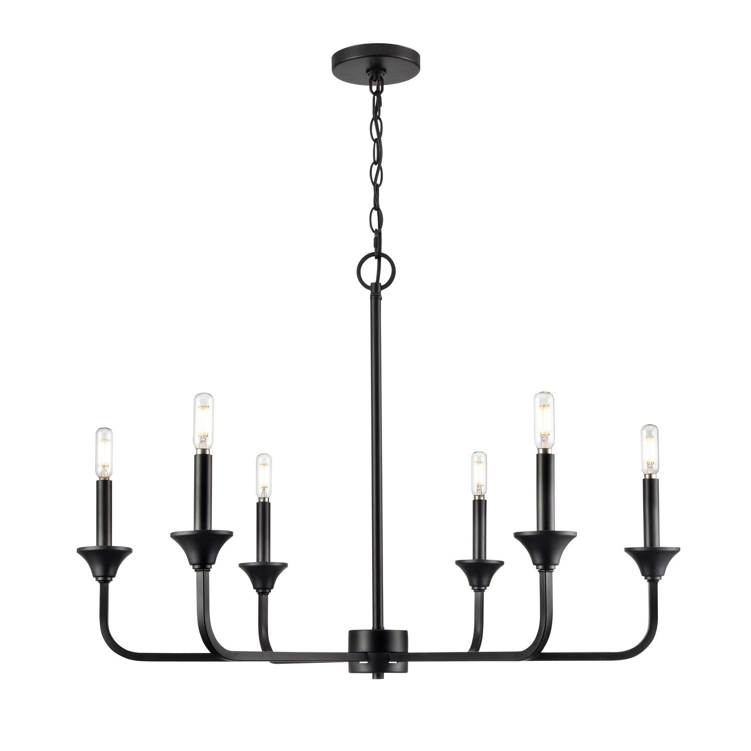 Millennium - 97326-MB - Six Light Chandelier - Herring - Matte Black