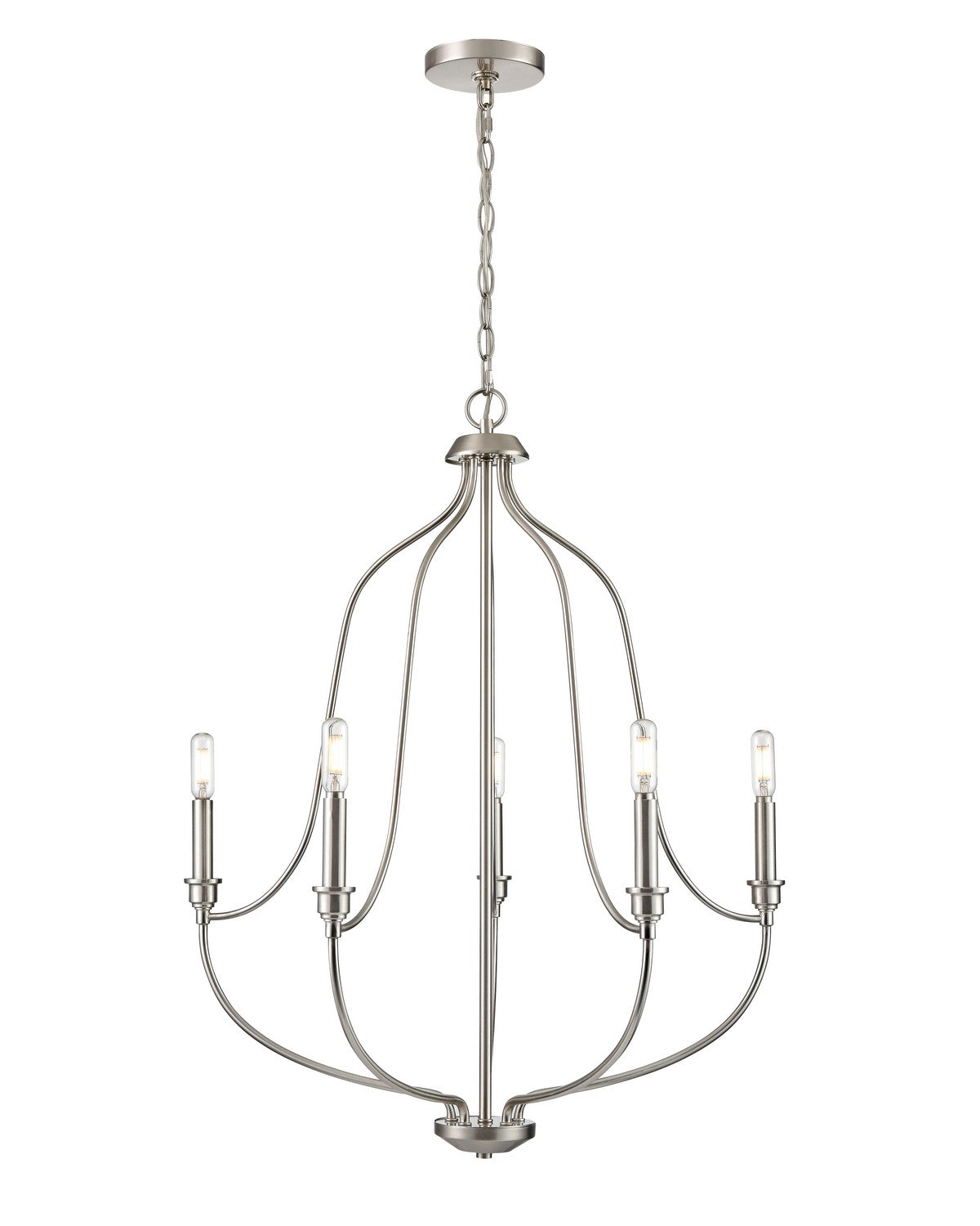 Millennium - 98005-BN - Five Light Chandelier - Senoia - Brushed Nickel