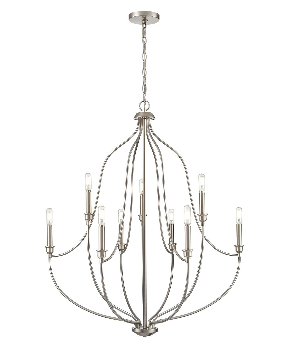 Millennium - 98009-BN - Nine Light Chandelier - Senoia - Brushed Nickel