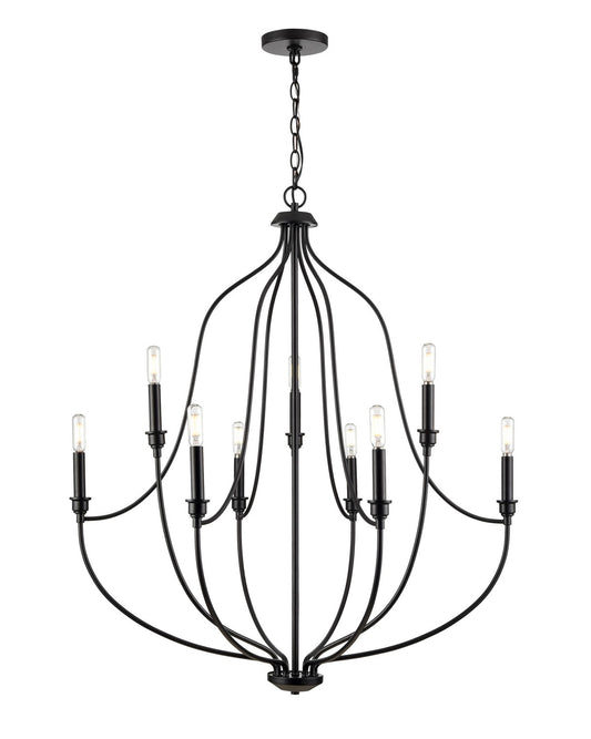 Millennium - 98009-MB - Nine Light Chandelier - Senoia - Matte Black