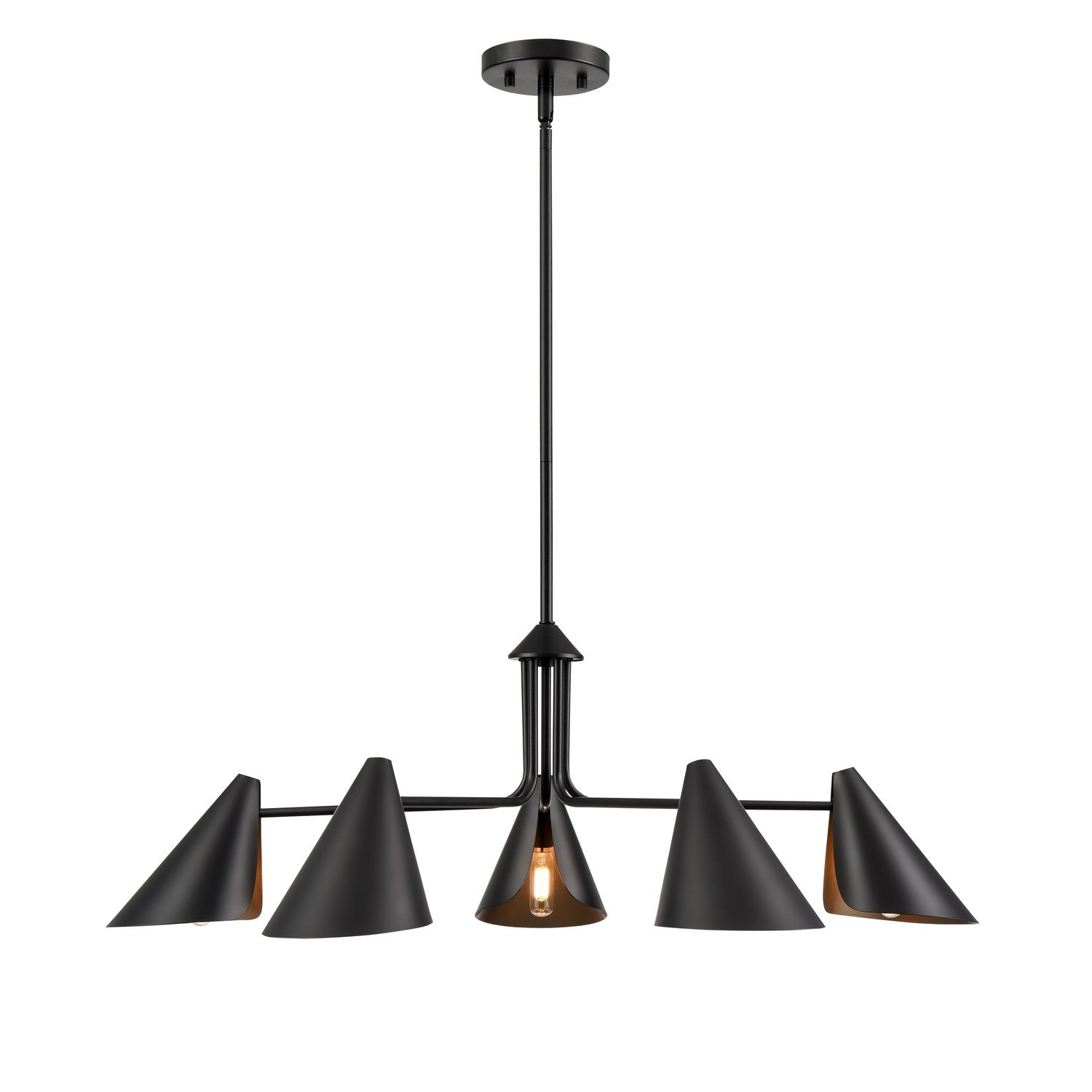 Millennium - 99005-MB - Five Light Chandelier - Warhol - Matte Black