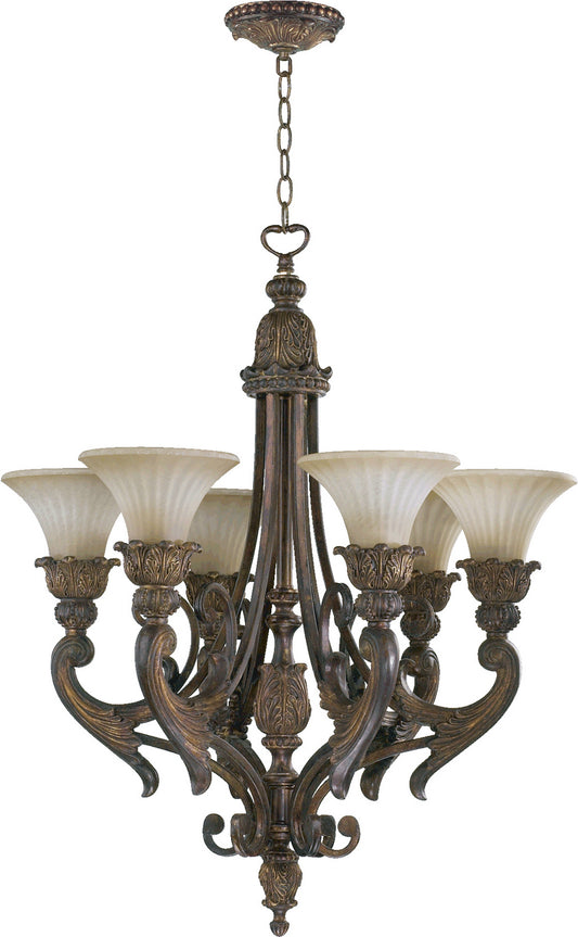 Quorum - 6230-6-88 - Six Light Chandelier - Madeleine - Corsican Gold