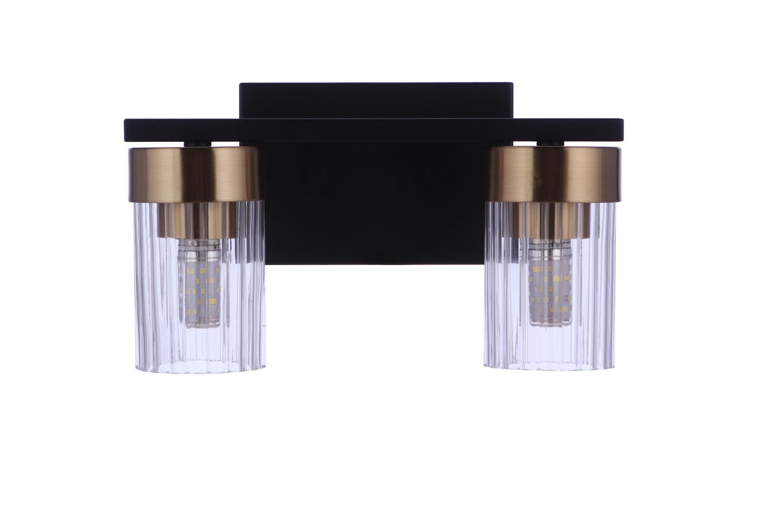 Craftmade - 11811FBSB2 - Two Light Vanity - Bond Street - Flat Black/Satin Brass