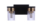 Craftmade - 11811FBSB2 - Two Light Vanity - Bond Street - Flat Black/Satin Brass