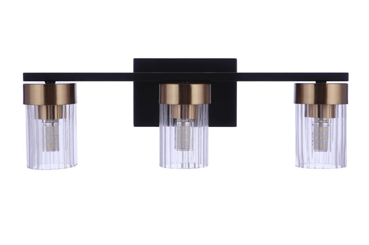 Craftmade - 11819FBSB3 - Three Light Vanity - Bond Street - Flat Black/Satin Brass