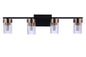 Craftmade - 11827FBSB4 - Four Light Vanity - Bond Street - Flat Black/Satin Brass
