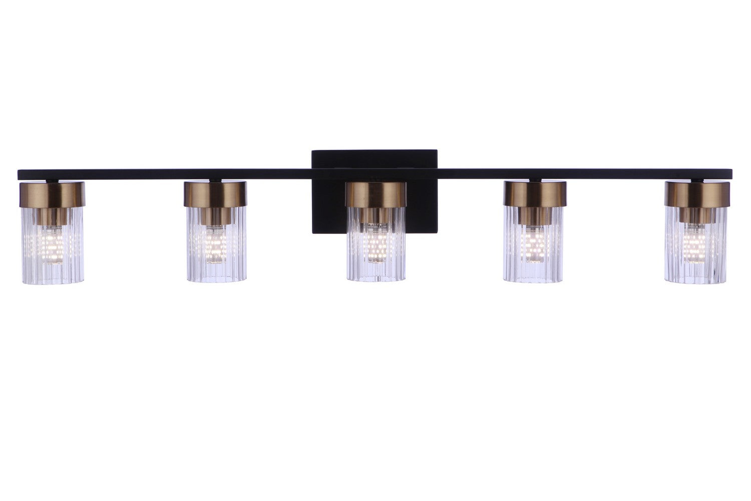 Craftmade - 11835FBSB5 - Five Light Vanity - Bond Street - Flat Black/Satin Brass