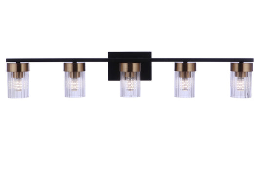 Craftmade - 11835FBSB5 - Five Light Vanity - Bond Street - Flat Black/Satin Brass