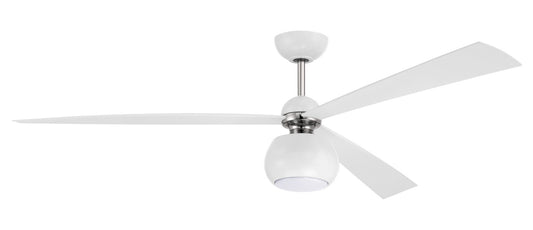 Craftmade - OTT60WPLN3 - 60"Ceiling Fan - Otto - White/Polished Nickel