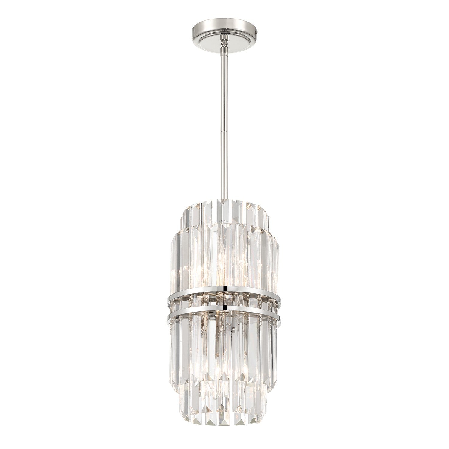 Crystorama - HAY-1401-PN - Four Light Pendant - Hayes - Polished Nickel