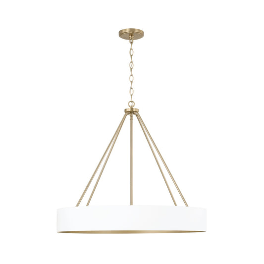 Capital Lighting - 453041RE - Four Light Chandelier - Weller - Matte Brass and White