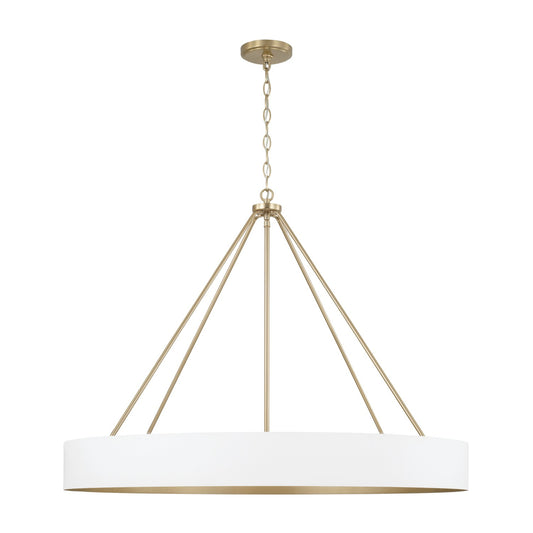 Capital Lighting - 453061RE - Six Light Chandelier - Weller - Matte Brass and White