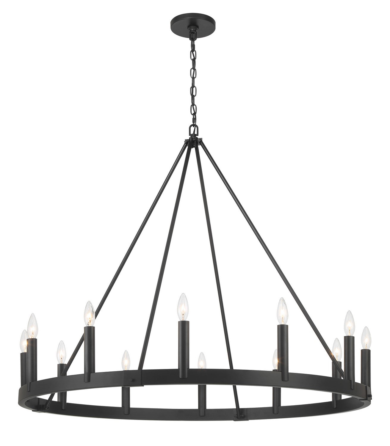 Minka-Lavery - 1716-66A - 12 Light Chandelier - Dutton - Coal Black