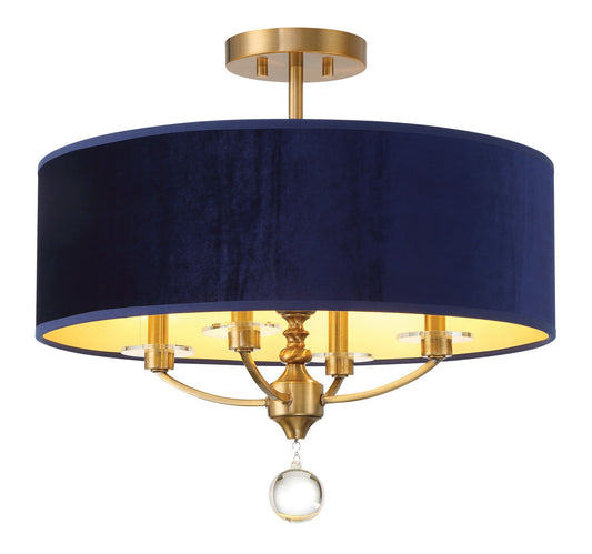 Minka-Lavery - 3484-923 - Four Light Semi Flush Mount - Van Noord - Oxidized Aged Brass